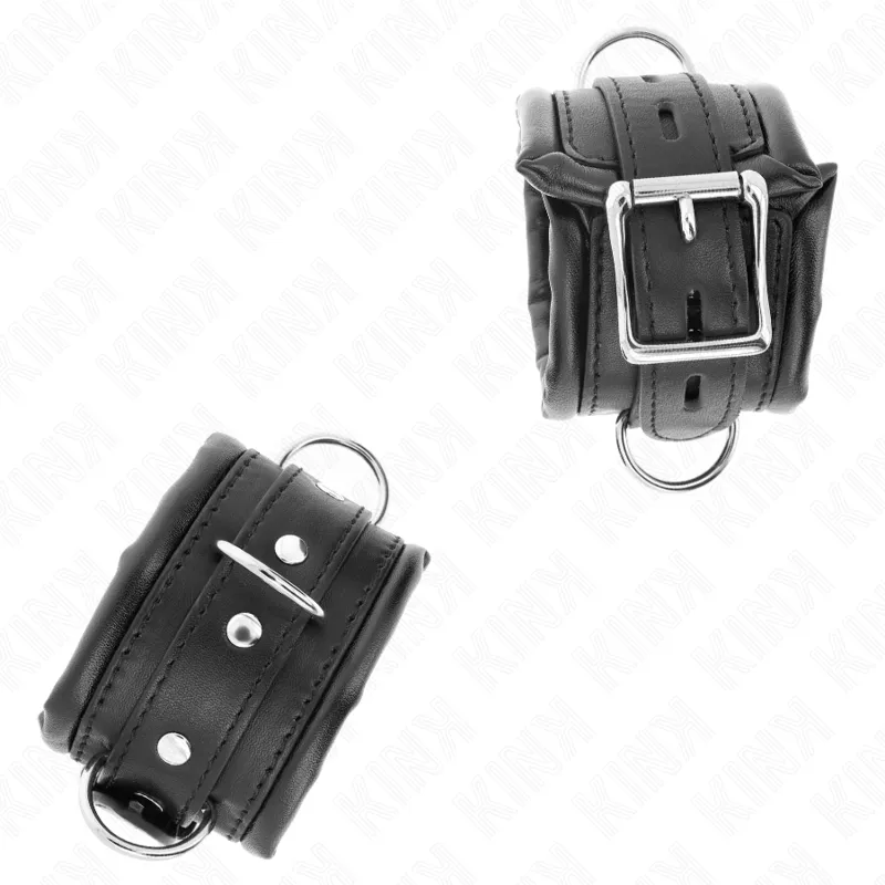 Kink - Heavy Wrist Restraints With Black Fur Lined Adjustable 20-30 Cm X 6 Cm 1
