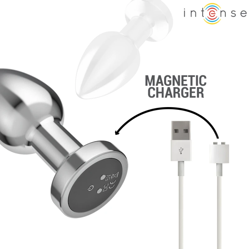 Intense - anal plug 10 vibrations metal with remote control m 5