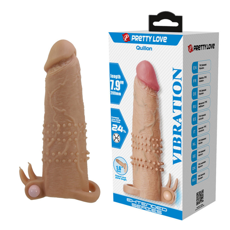 Pretty love - quillon penis sleeve with clitoral stimulator and vibration