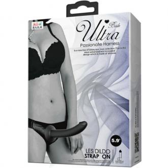 Ultra Passionate Harness With Strap On Black 15 Cm