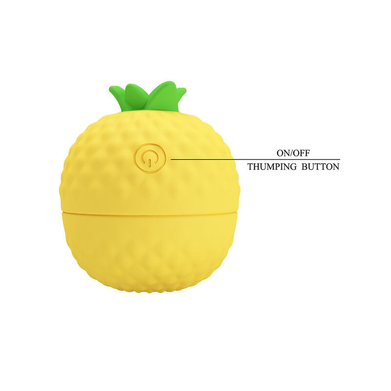 Pretty love - rechargeable suction and thrusting clitoral stimulator yellow 2