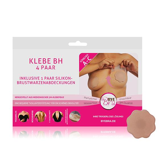 Bye Bra - Breast Lift & Silicone Nipple Covers A-C 4 Pairs (
