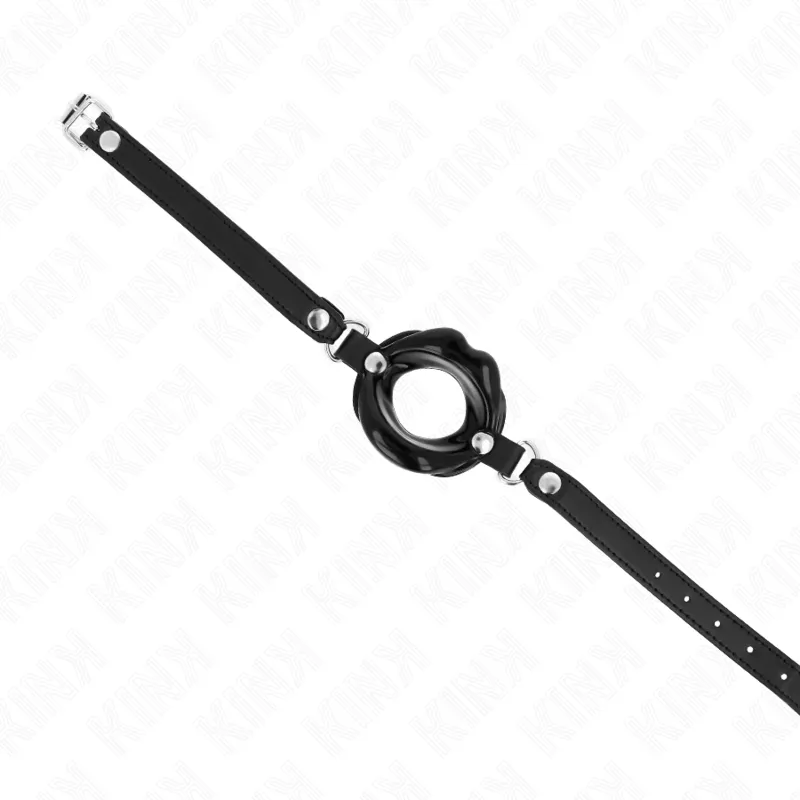 Kink - Lip 8 Cm Gag With Black Leatherette Strap 63 X 2 Cm Adjustable 39-58 Cm 2