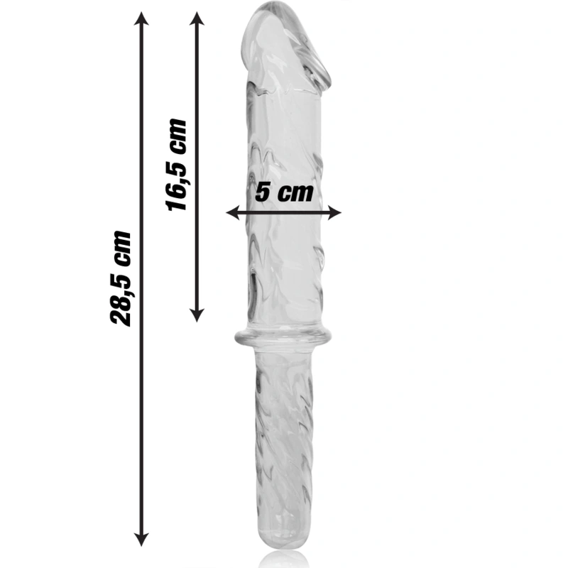 Nebula series by ibiza - model 24 dildo borosilicate glass clear 28.5 cm -o- 5 cm 2