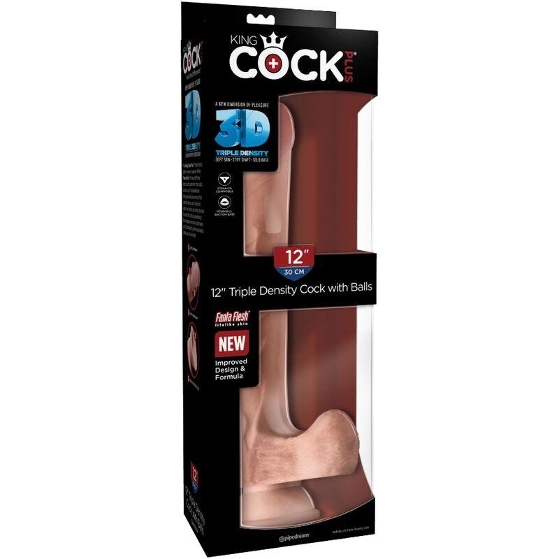 King Cock - Realistic Penis With Balls 3d 24.8 Cm Light - Realistický Pripínací Penis