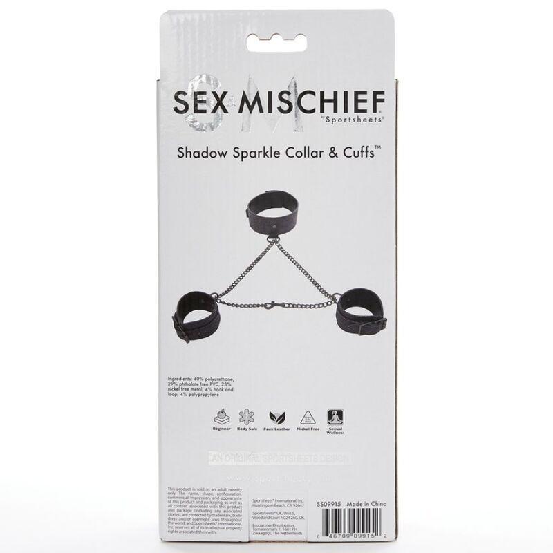 Sex & Mischief Shadow Sparkle Collar And Cuffs