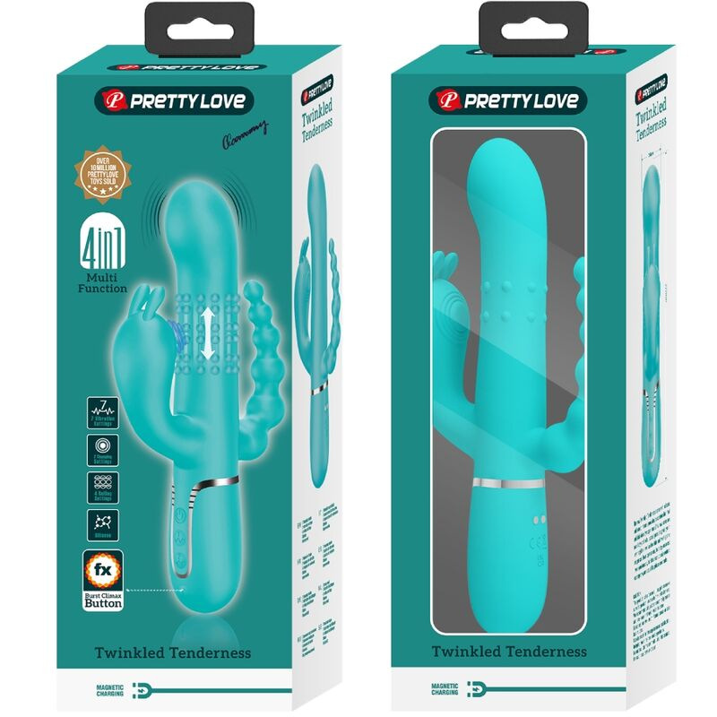 Pretty love - cammy 4 in 1 multifunction tripple rabbit vibrator blue 8