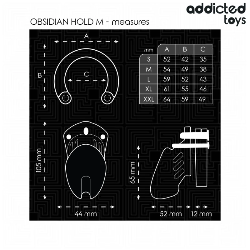 Addicted toys locked - obsidian hold penis cage size m 3