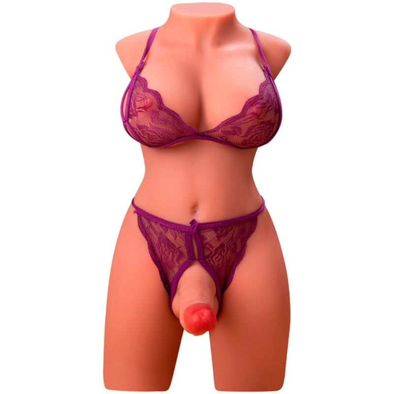 Xise - miah lady boy female torso with dildo with vibration and thrusting 55 cm 2