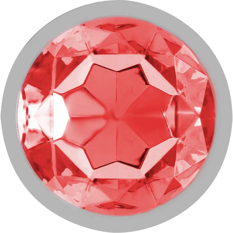Intense - Metal Aluminum Anal Plug With Red Glass Size L - Análny Kolík 2