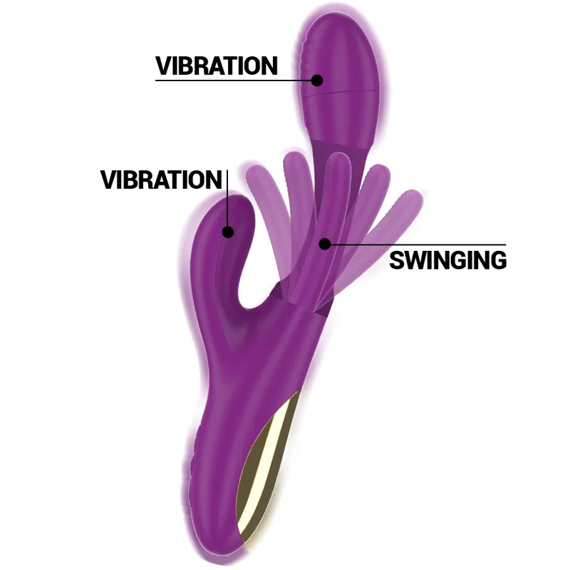 Intense - Apolo Rechargeable Multifunction Vibrator 7 Vibrations With Swinging Motion Purp 2