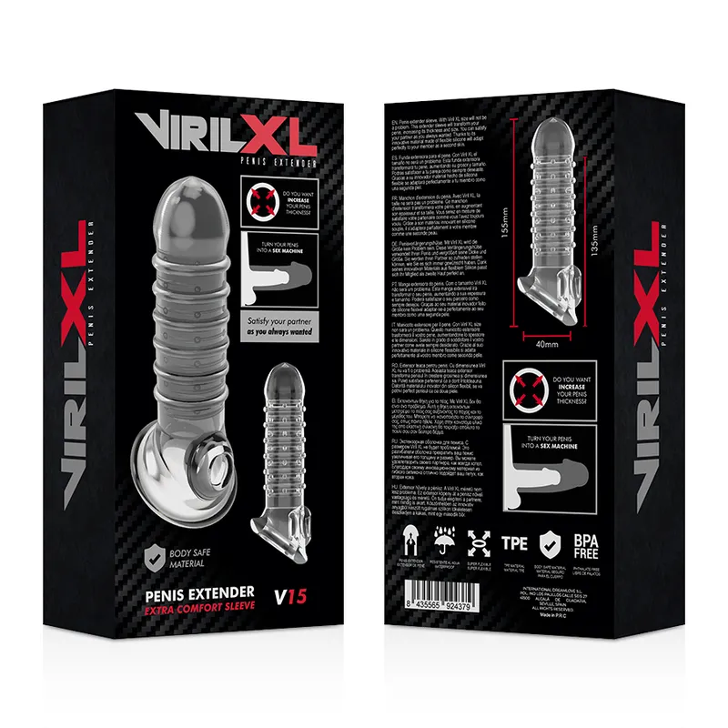 Virilxl Penis Extender Extra Comfort Sleeve V15 Transparent - Návlek Na Penis 7