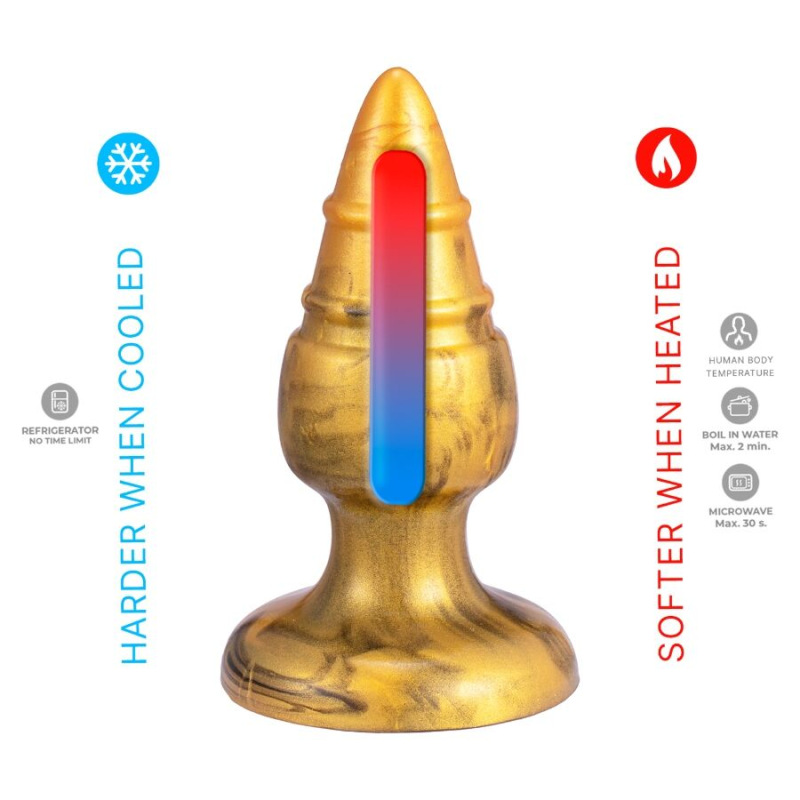 Silexd - goldy anal plug fantasy liquid silicone thermoreactive golden 9.2 cm 4