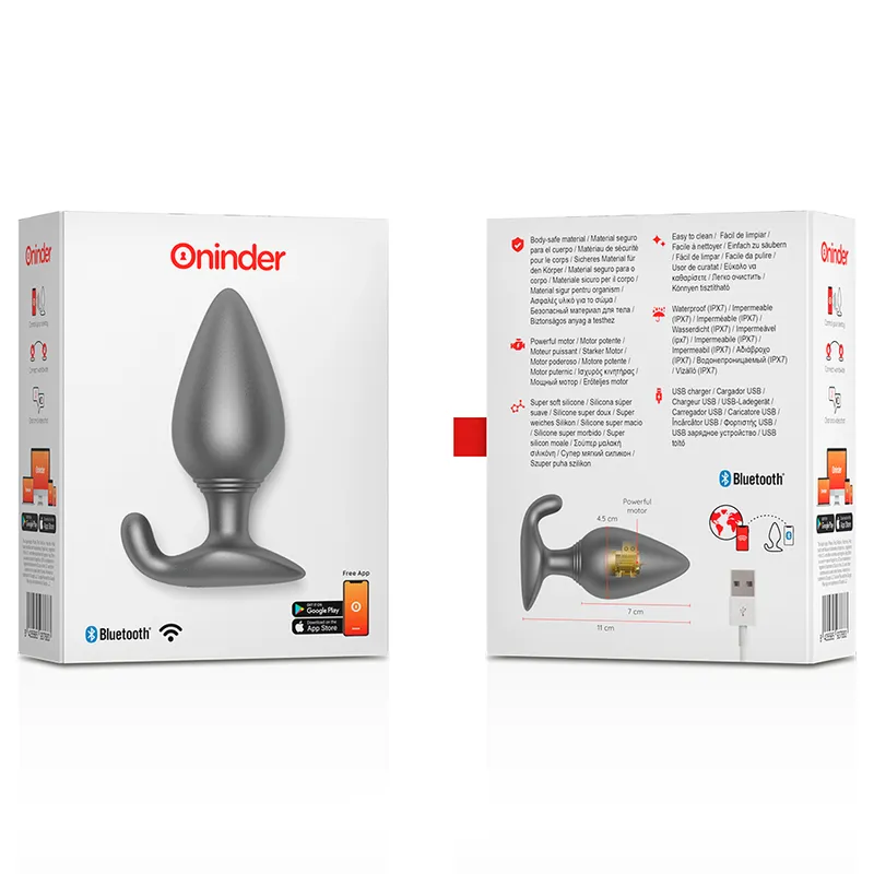 Oninder Vibrating Anal Plug Black - Free App 5