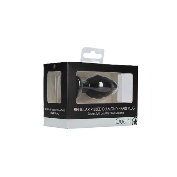 Ouch! Ribbed Diamond Heart Plug Regular 1