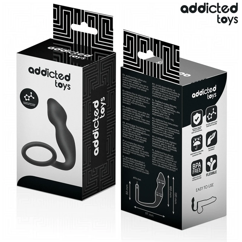 Addicted toys - anal plug with ring silicone model 2 5