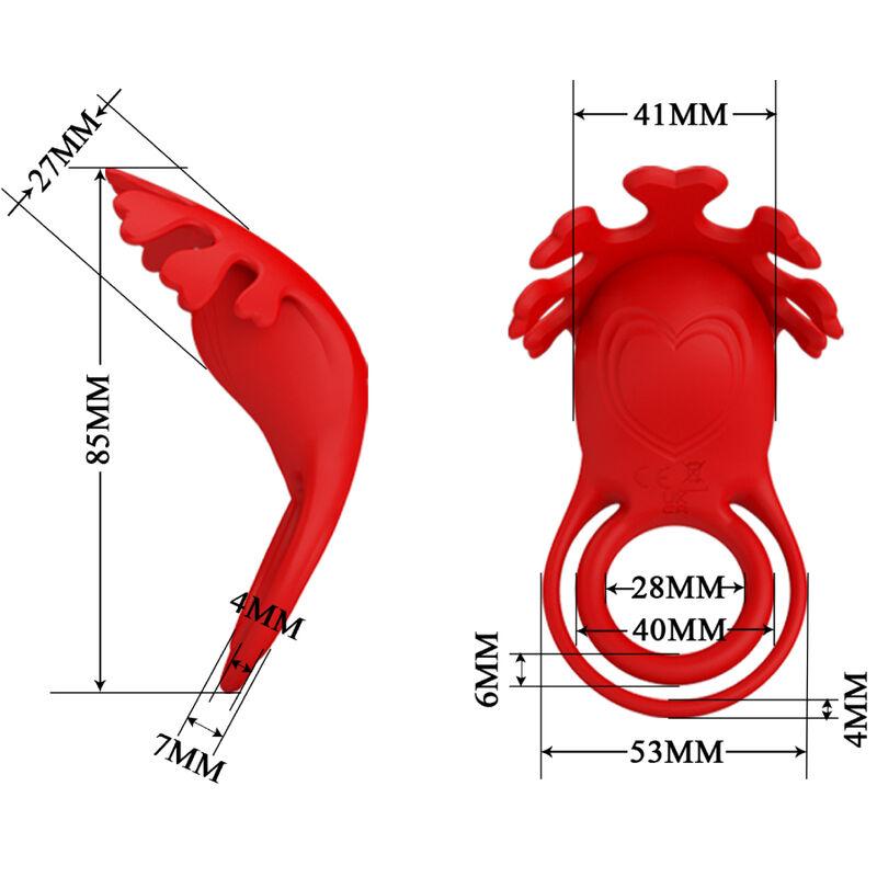 Pretty Love - Ruben Vibrator Ring 7 Vibrations Silicone Red 5