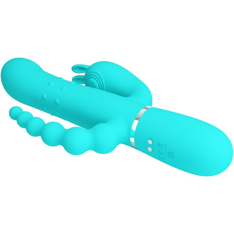 Pretty love - cammy 4 in 1 multifunction tripple rabbit vibrator blue 4