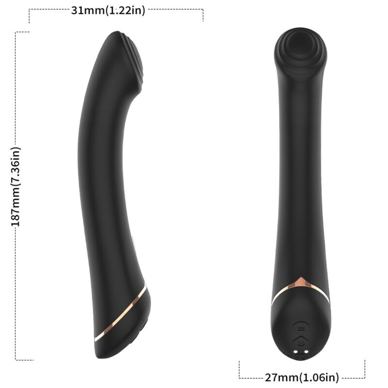 Armony - vibrator falt head silicone black 2