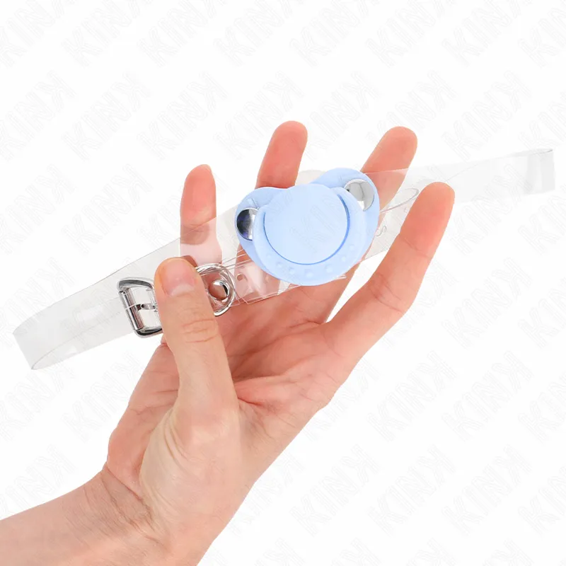Kink - Light Blue Pacifier Shaped Gag 5.5 X 4 Cm Adjustable 43-60 Cm 1