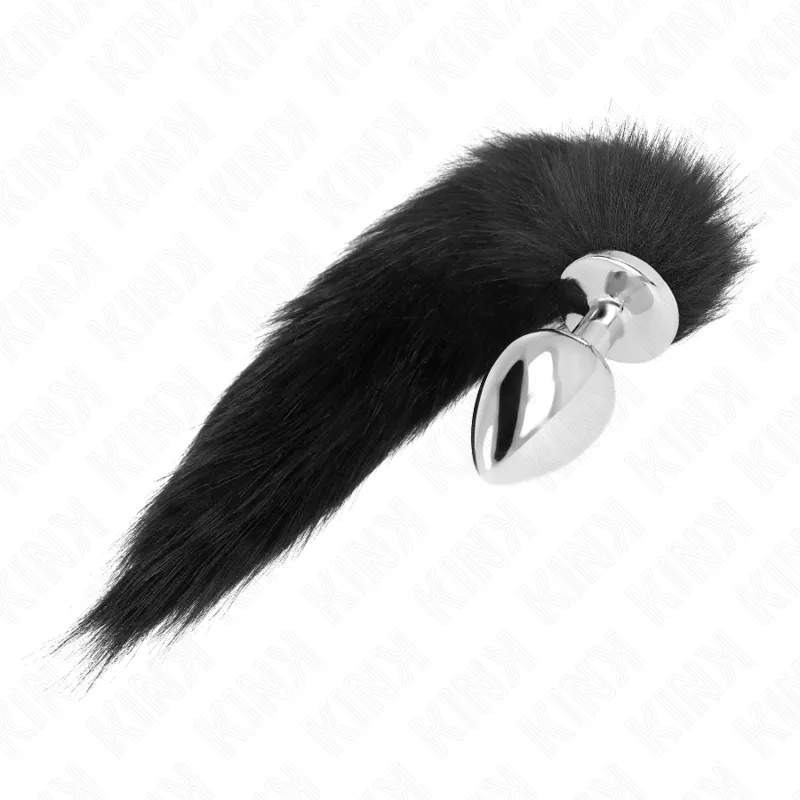 Kink - Anal Plug Size L 10 X 4 Cm With Synthetic Tail 40 Cm Black 1