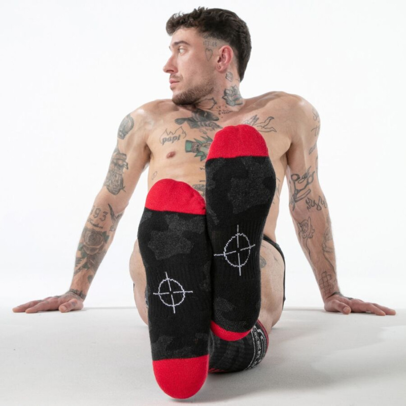 Locker gear - full military knee high socks red one size 2