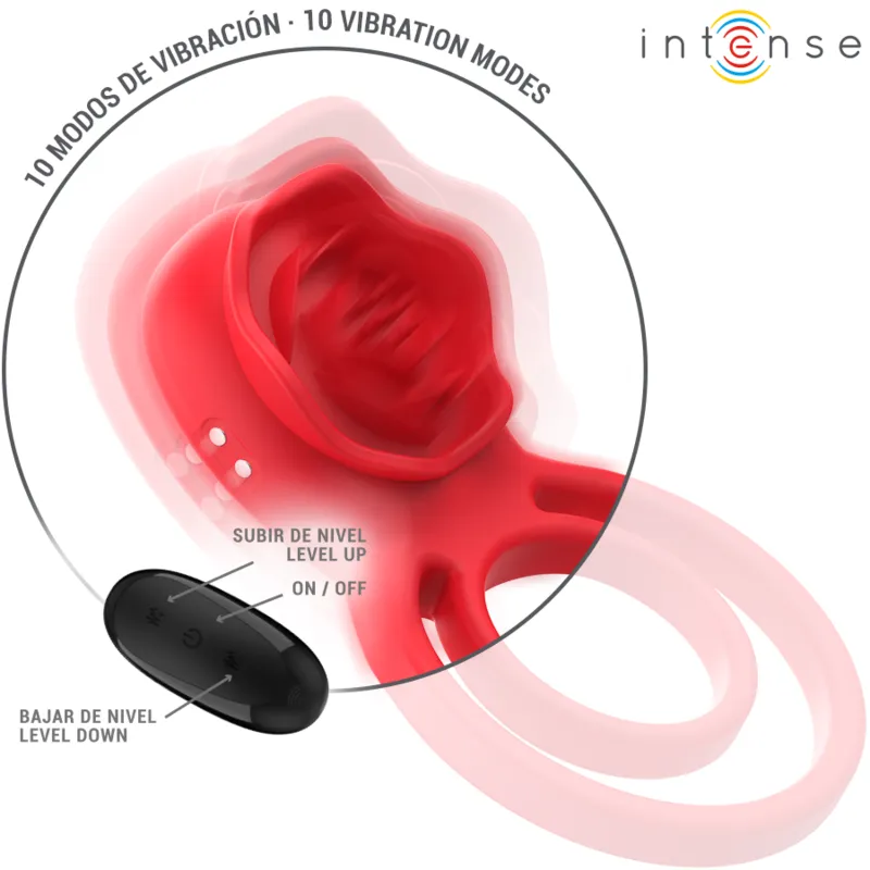 Intense - gail stimulator rose 10 vibrations red remote control 1