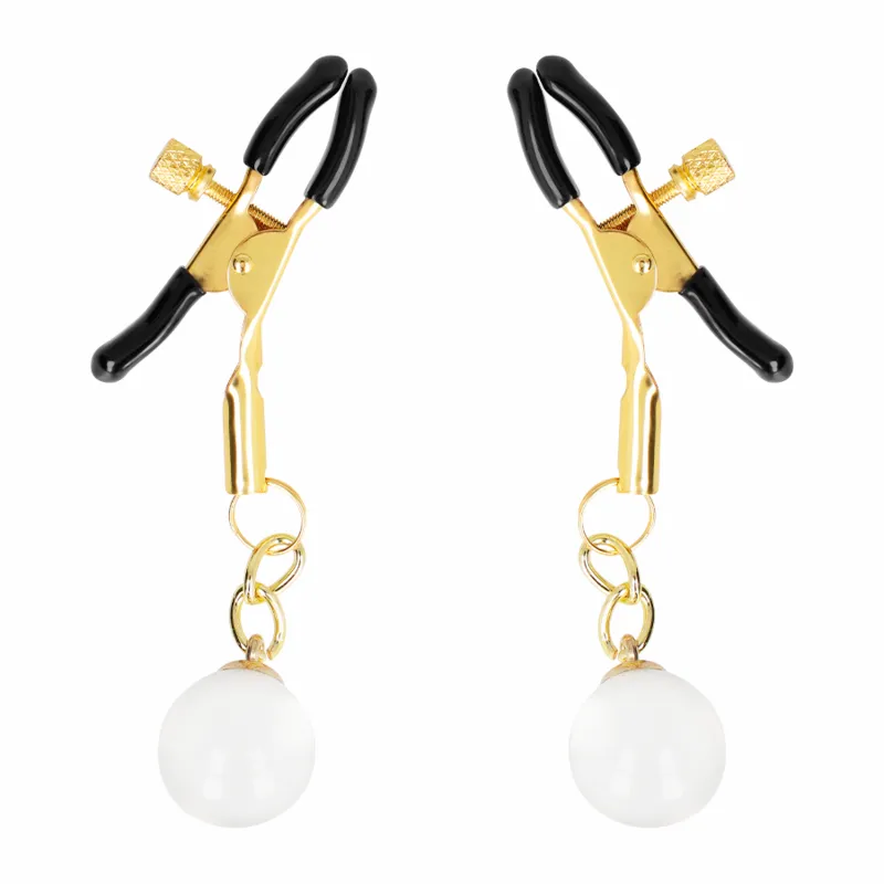 Kink - Glass Bead Nipple Clamps Gold 6 Cm 1