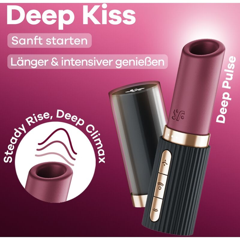 Satisfyer - pro 2 kiss wave clitoris stimulator garnet / black 6
