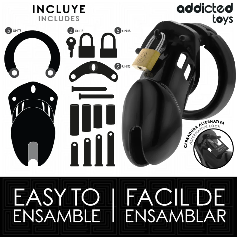 Addicted toys locked - obsidian hold penis cage size m 4