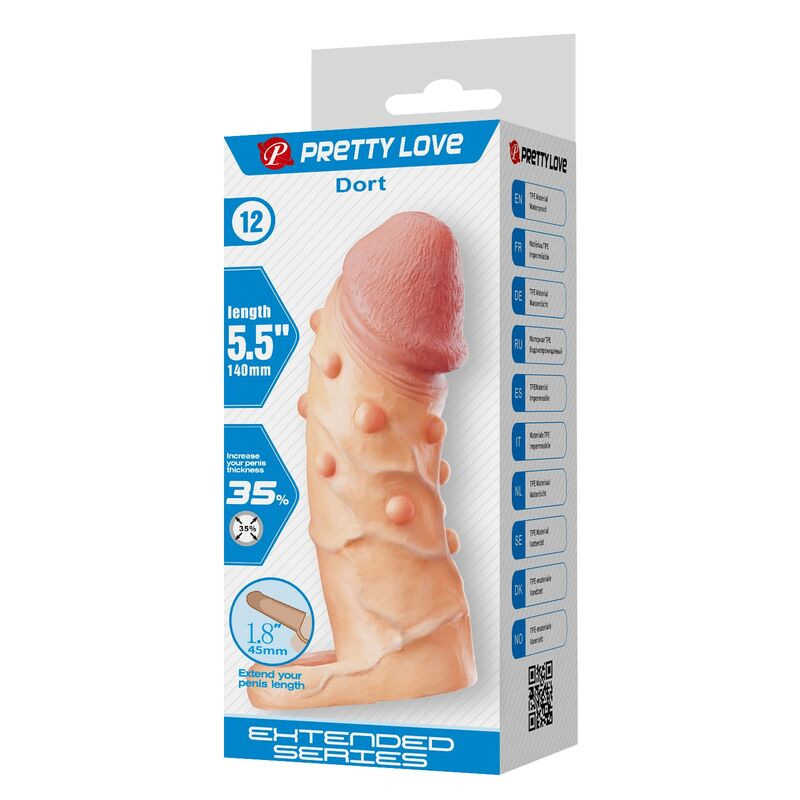 Pretty love - dort penis extension sleeve 14 cm Ø 4 cm natural 2