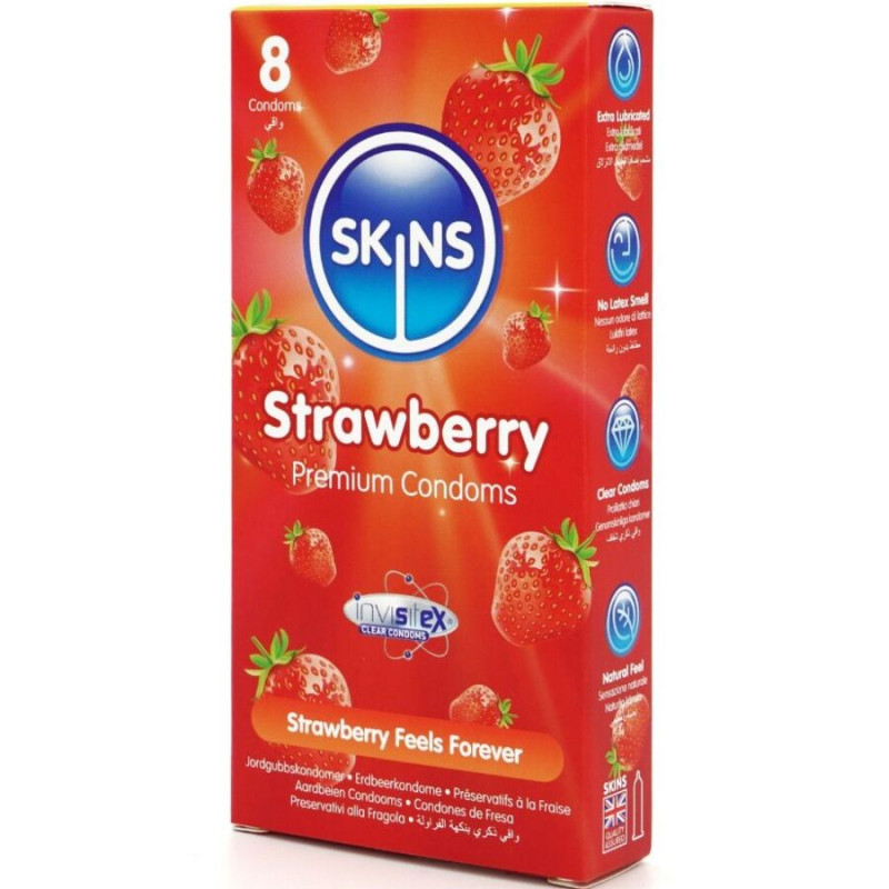 Skins - strawberry premium condoms pack 8 1