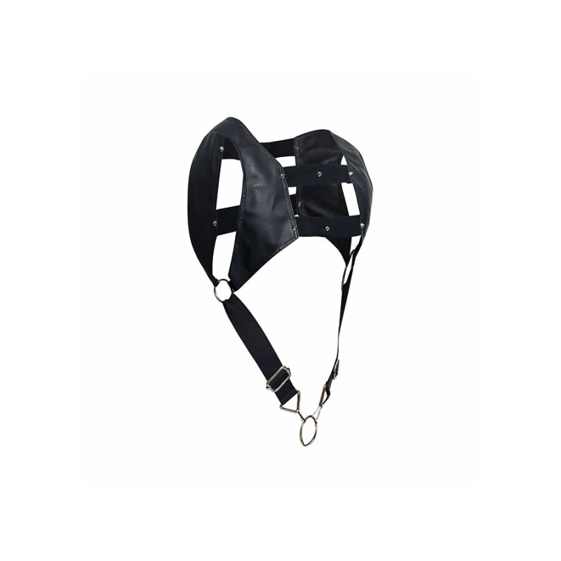 Mob - dngeon black harness with upper cock ring one size 7