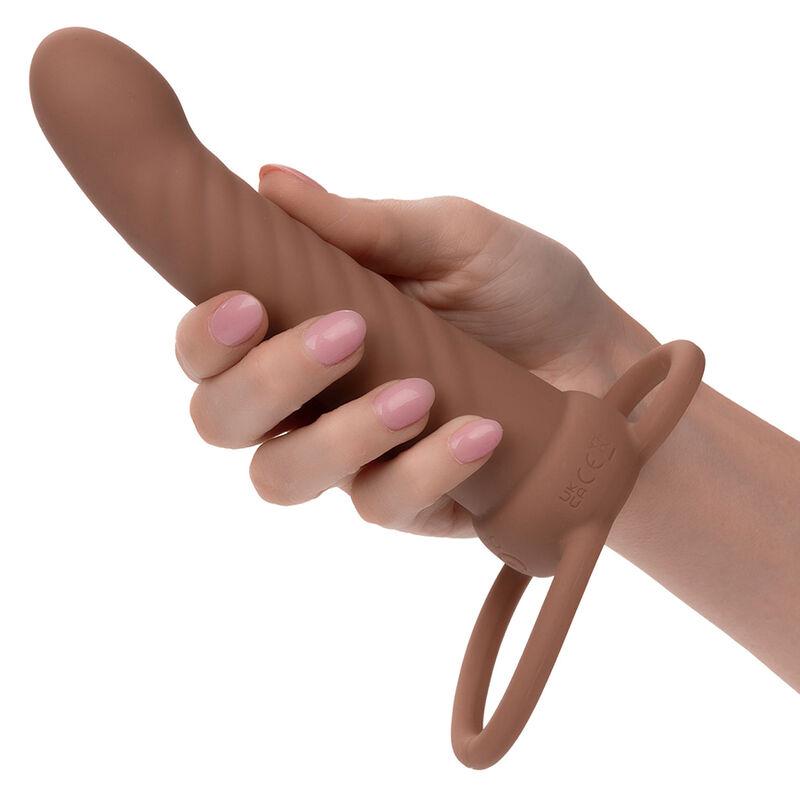 Calexotics - Maxx Ribbed Dual Penetrator 10 Vibrations Brown 6