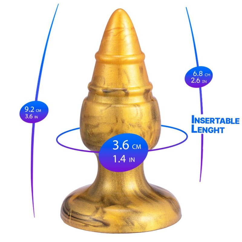 Silexd - goldy anal plug fantasy liquid silicone thermoreactive golden 9.2 cm 1