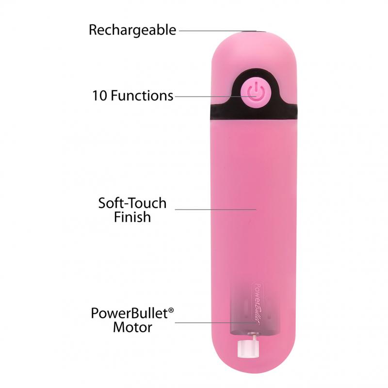 Powerbullet - Rechargeable Vibrating Bullet 10 Function Pink