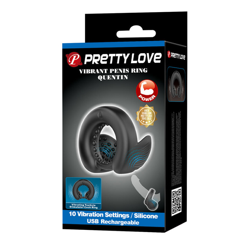 Pretty love - quentin penis ring with testicular stimulator 10