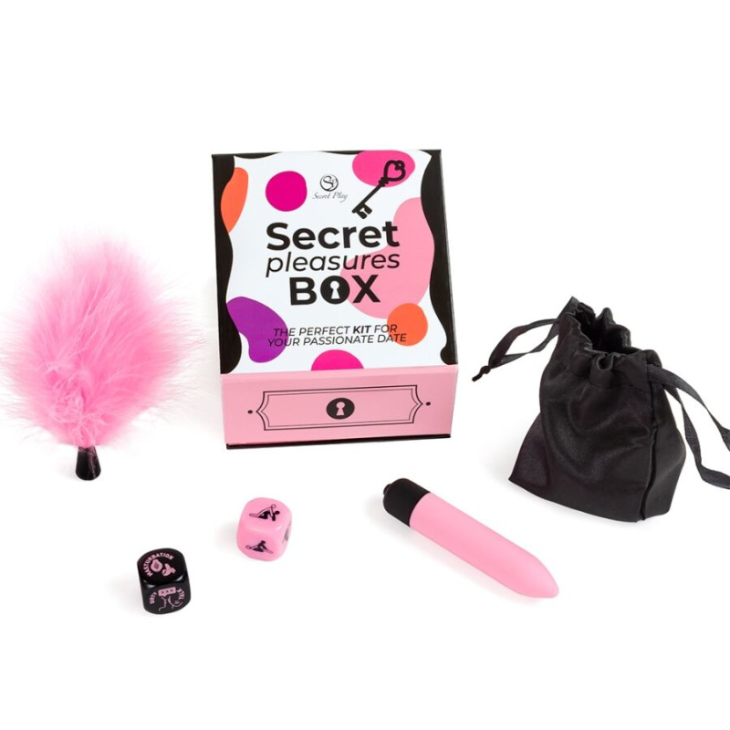Secret play - pleasures box for couples: dice + vibrating bullet + feather pen 1