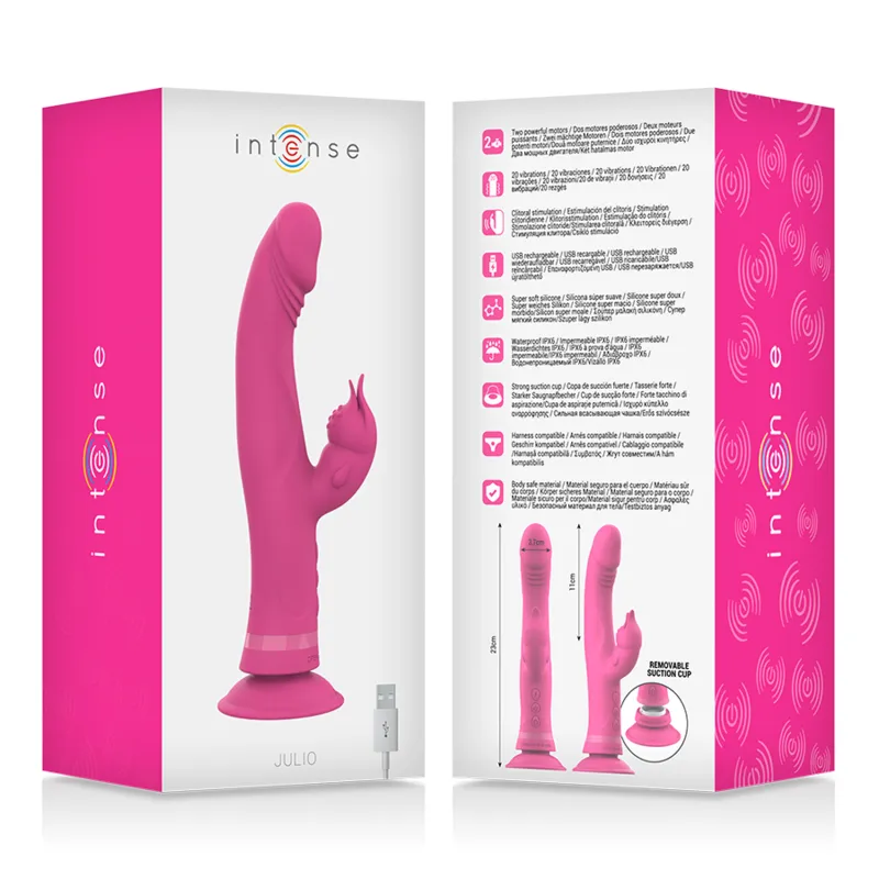 Intense - Julio Vibrator Rabbit Silicone Pink 6