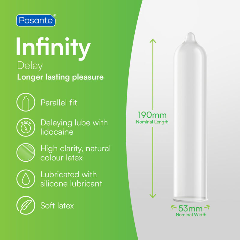 Pasante - Delay infinity X kondómy na dlhšiu výdrž 10 kusov 1