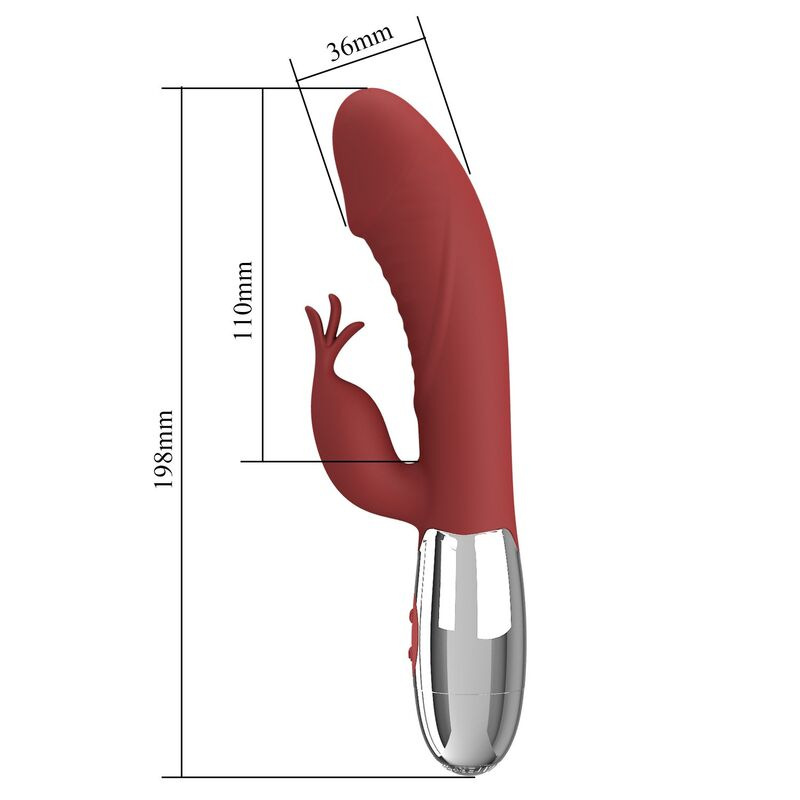 Pretty love - rosewood rabbit vibrator 30 functions usb rechargeable red 9