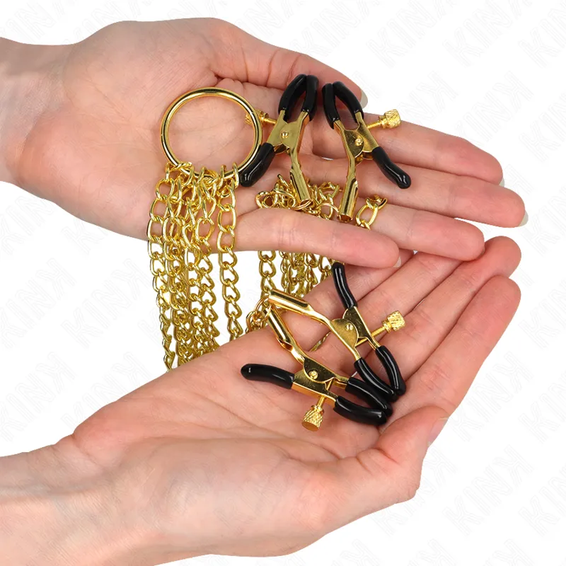 Kink - 4 Nipple And Clit Clamps Adjustable Gold 2