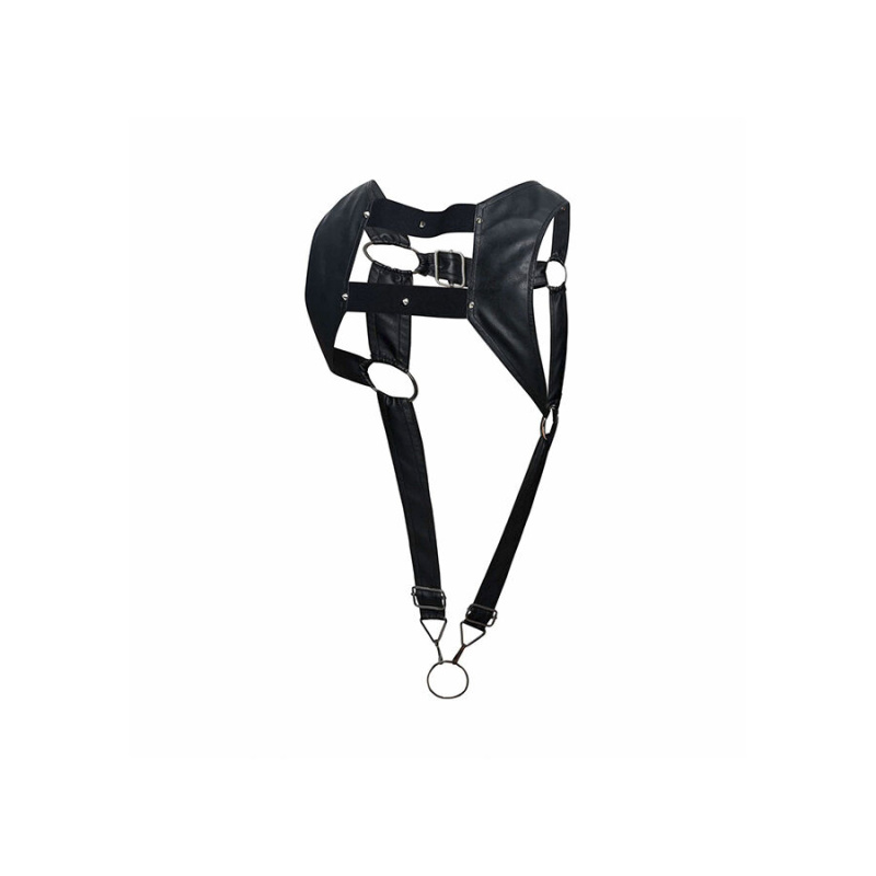 Mob - dngeon black harness with upper cock ring one size 6