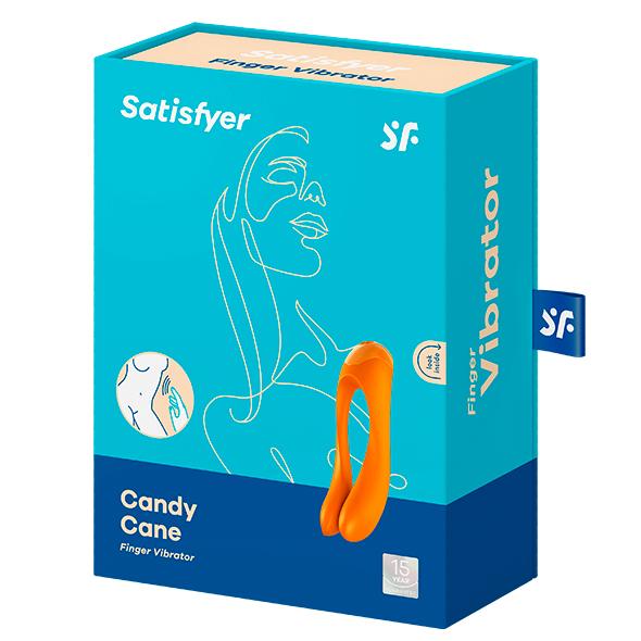 Satisfyer - Candy Cane Finger Vibrator Orange - Prstový Vibrátor