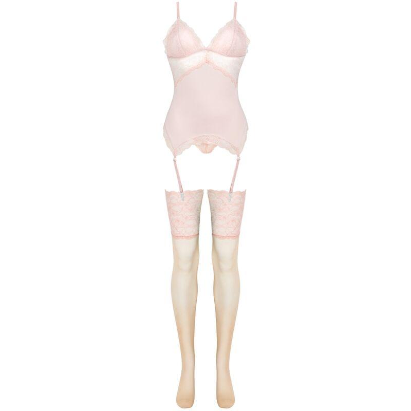 Livco Corsetti Fashion - Persinne Peach Set Corset + Panty + Stockings