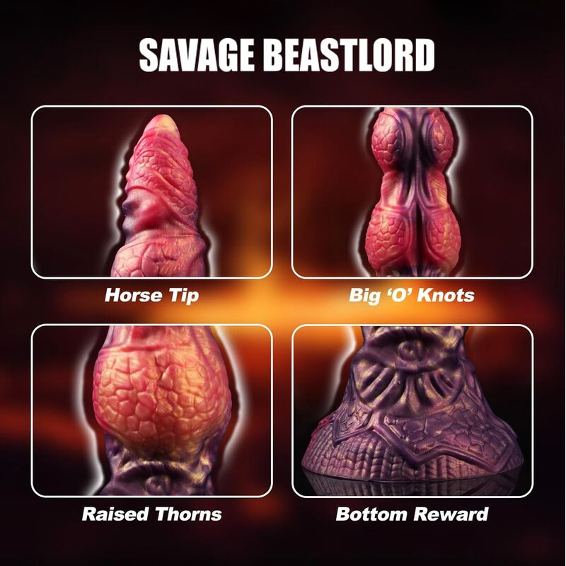 Power monsters - savage beastlord tricolor fantasy silicone dildo 24 cm Ø 5 cm 7