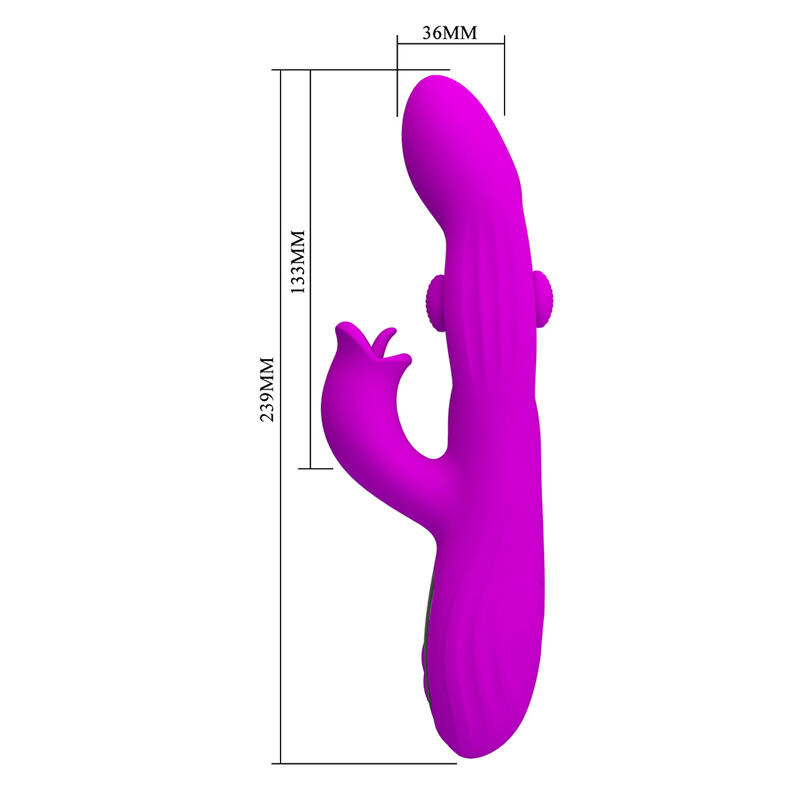 Pretty love - yalanda rabbit oscillating vibrator with led display purple 6