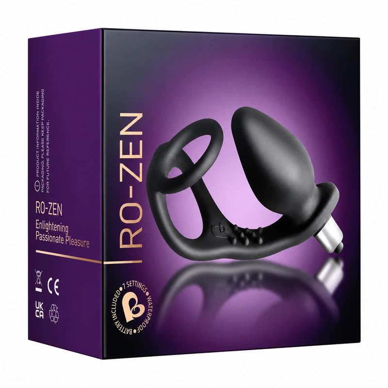 Rocks-off - ro-zen prostate vibrator with dual ring 7 speeds onyx black 7