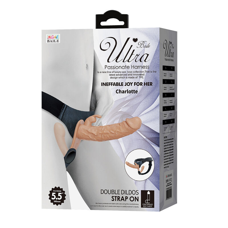 Baile - charlotte hollow double penetration strap-on flesh 10