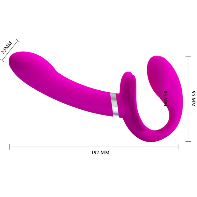 Pretty love - valerie double strap-on vibrator 12 vibrations purple 3